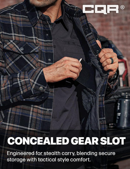 Men'S Plaid Flannel Shirt Jacket, Long Sleeve Soft Warm Sherpa/Quilted Lined Jacket, Outdoor Button Up/Zip-Front Jacket