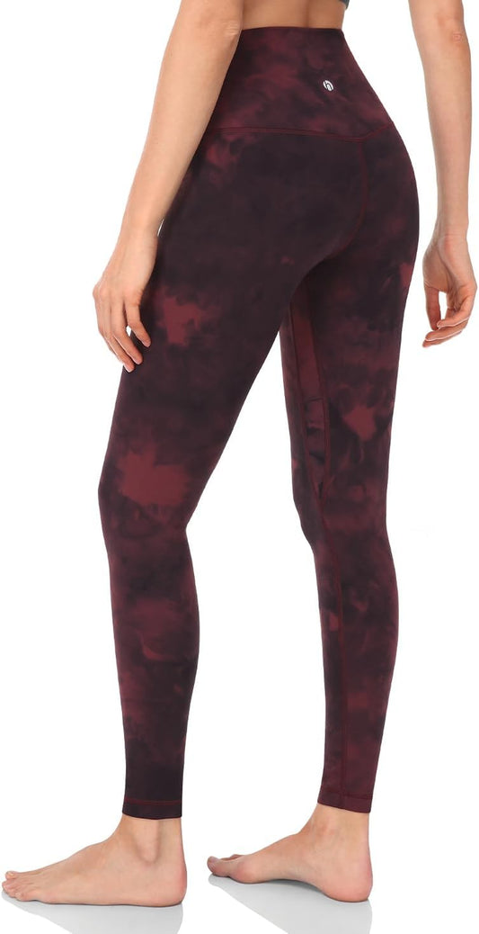 Essential Leggings, High Waisted Compression Workout Soft Pants Athletic Yoga Pants 28"